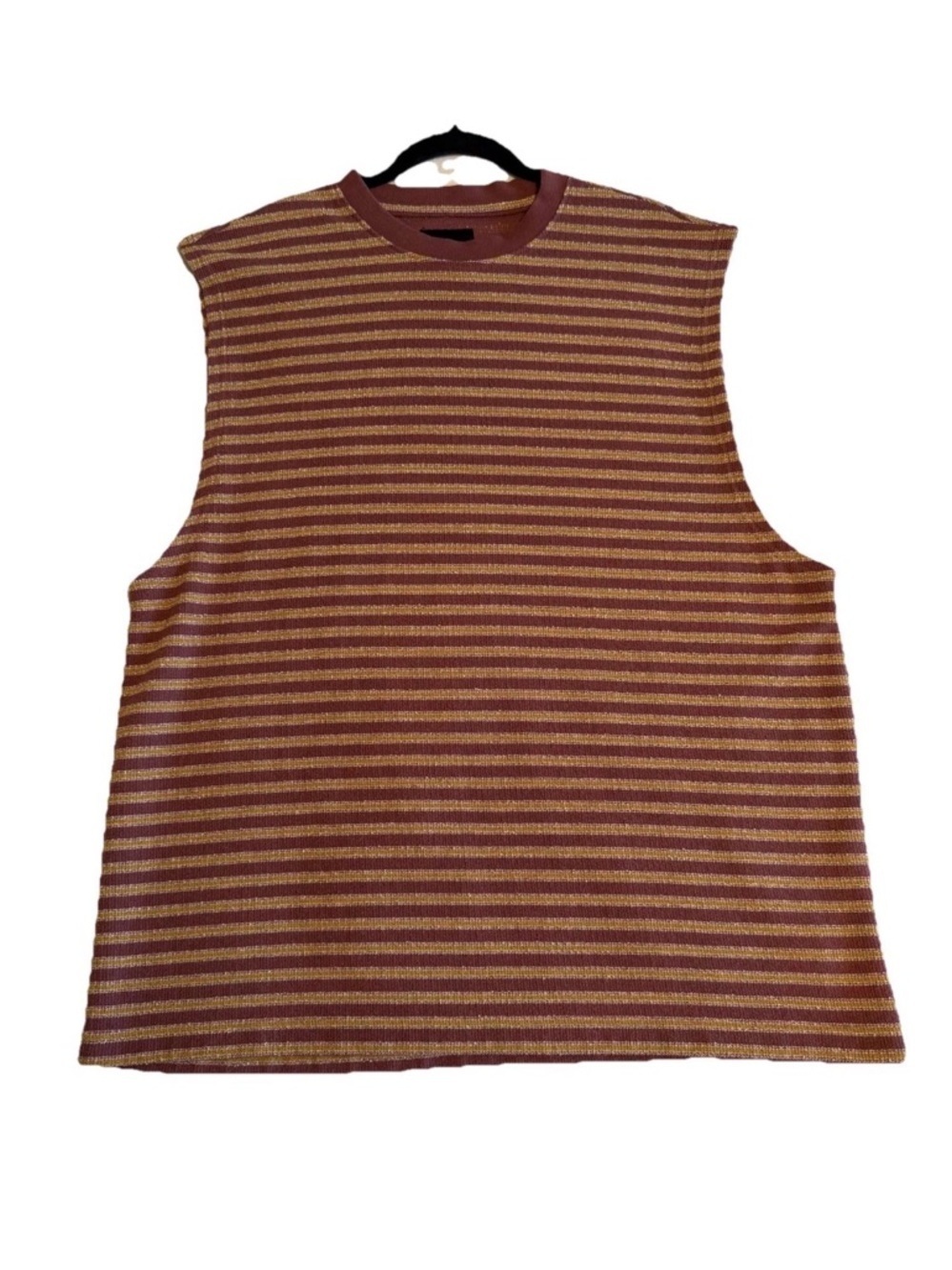 PacSun Mens Large Rose Compass Striped Textured Tank Retro Streetwear Casual